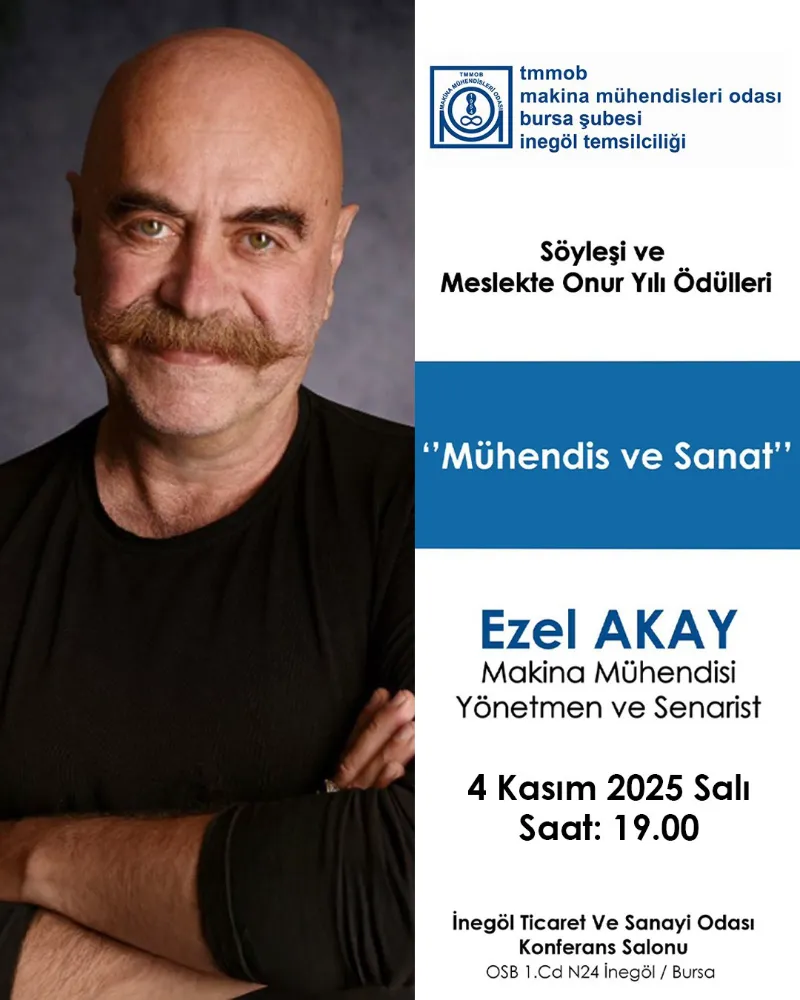 Ezel Akay, “Mühendis ve Sanat” Söyleşisiyle İnegöl’e Geliyor
