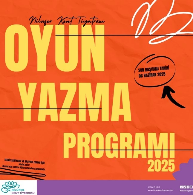 Nilüfer Kent Tiyatrosu’nun Oyun Yazma Programı’na başvurular başlıyor
