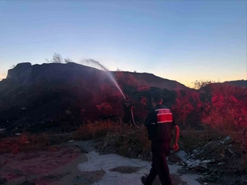 Bilecik Kızıldamlar'da Ot ve Çalılık Yangını Kontrol Altına Alındı